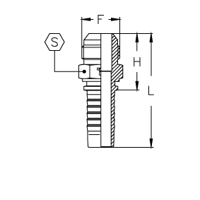 SAE Наружная резьба SAE J513 конус 45° SAE Наружная резьба SAE J513 конус 45°