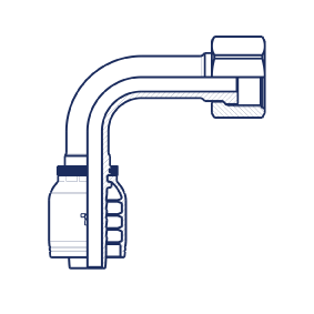 Угол 90° удл. - накид. гайка (серия H) Угол 90° удл. - накид. гайка (серия H)