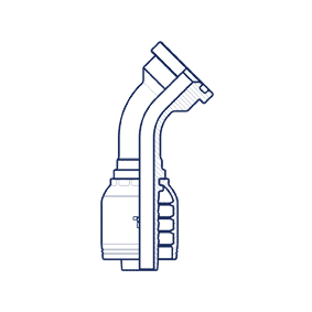 Фланец SAE код 61 угол 45° (серия H) Фланец SAE код 61 угол 45° (серия H)