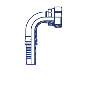 ORFS внутренняя резьба обжатая гайка угол 90° ORFS внутренняя резьба обжатая гайка угол 90°