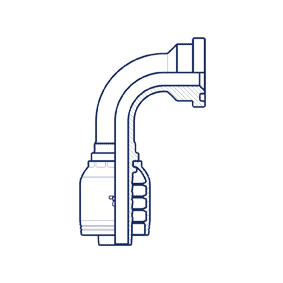 Фланец SAE код 61 угол 90° (серия H) Фланец SAE код 61 угол 90° (серия H)