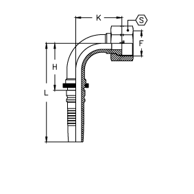 ORFS Interlock внутренняя резьба угол 90°