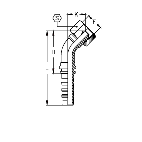ORFS Внутренняя резьба угол 45° ORFS Внутренняя резьба угол 45°