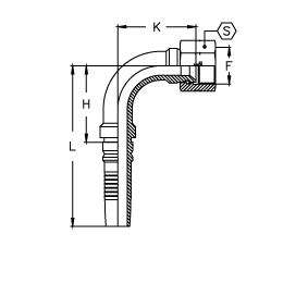 JIC Interlock внутренняя резьба конус 37° угол 90