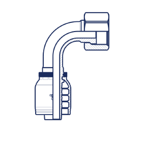 Угол 90° укор. - накид.гайка (серия H) Угол 90° укор. - накид.гайка (серия H)