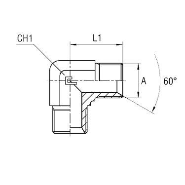 Угловой адаптер метрика 90°