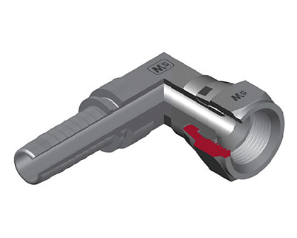 JIC внутренняя резьба - угол 90° компакт - предварительно обжатая гайка JIC внутренняя резьба - угол 90° компакт - предварительно обжатая гайка