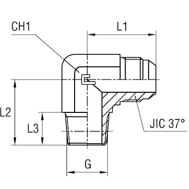 Угловые 90° BSPT уплотнение тип C