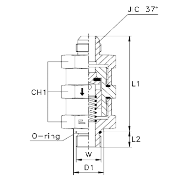 Обратный клапан с уплотнением, резьба UNF/UN-2A