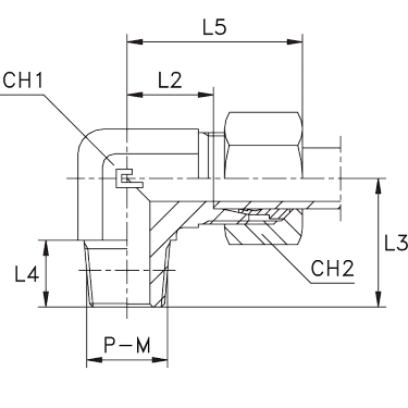 Угловые 90° NPT уплотнение тип С в сборе с В3