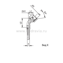 Фитинги для РВД JIC Interlock внутренняя резьба фиксированная накидная гайка/накидная гайка угол 90° - конус 74° - ISO 8434-2 (SAE J514)