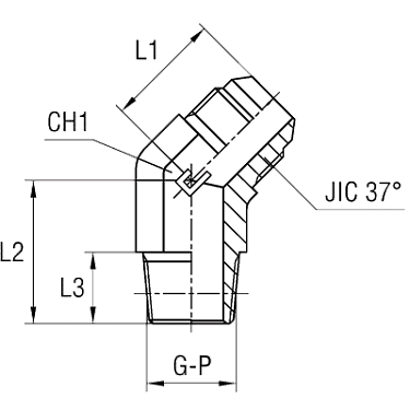 Угловые 45° BSPT уплотнение тип C