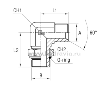 Угловой адаптер метрика 90° уплотнение тип G
