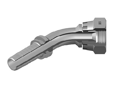 JIC внутренняя резьба - конус 74° - угол 45° - предварительно обжатая гайка JIC внутренняя резьба - конус 74° - угол 45° - предварительно обжатая гайка