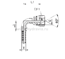 Фитинги для РВД BSP внутренняя резьба угол 90° - предварительно обжатая гайка - конус 60° - ISO 8434-6 (BS 5200)