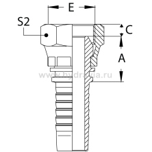 Фитинги для РВД BSP - внутренняя резьба - конус 60° - предварительно обжатая гайка