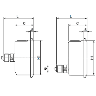 Манометр D63, нар. резьба 1/4